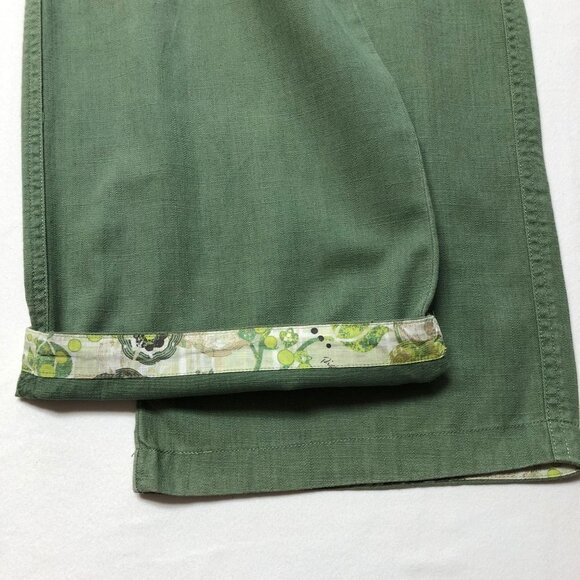 Rip Curl Cotton Wide Leg Green Pants Size 7 - Picture 6 of 12